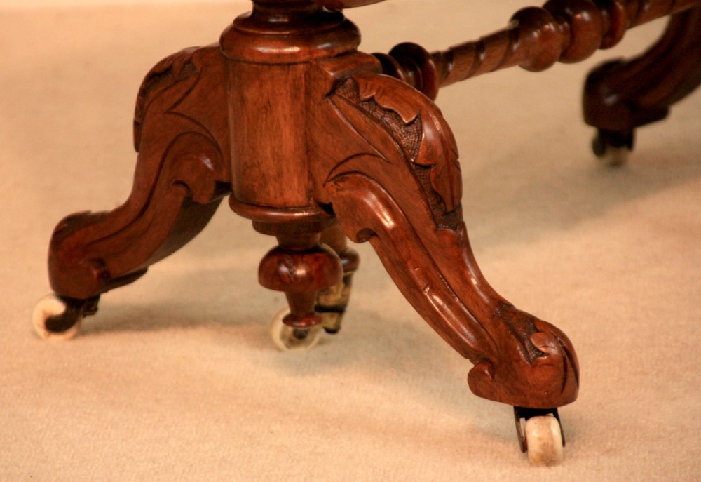 A Victorian Fine Quality Burr Walnut Inlaid Baby Sutherland Table View III