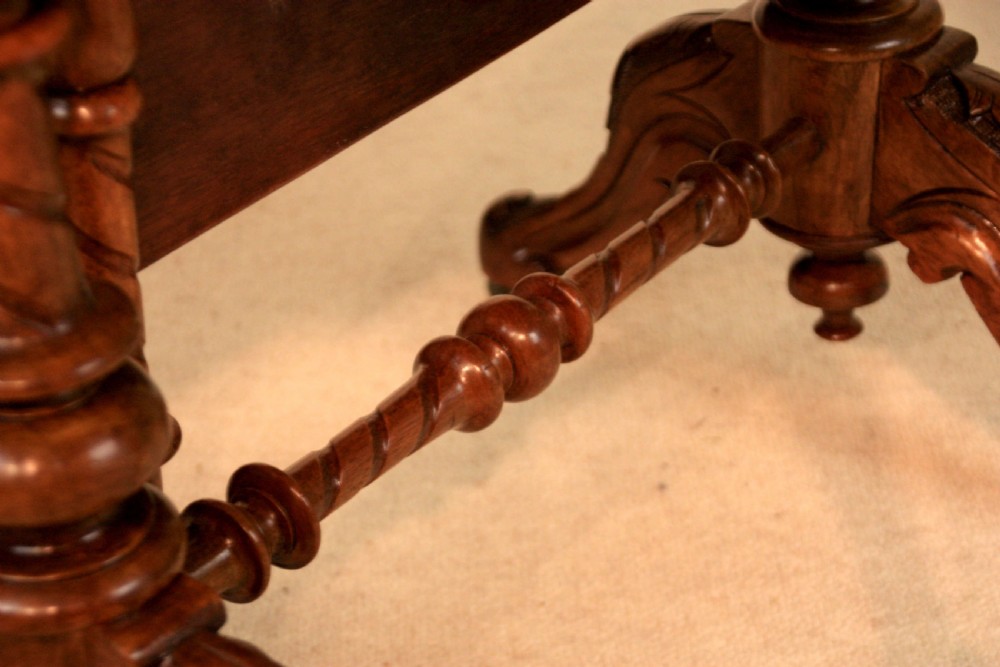 A Victorian Fine Quality Burr Walnut Inlaid Baby Sutherland Table View IV