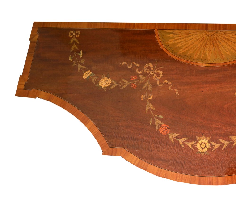 A Superb Late Victorian Mahogany Inlaid Serpentine Commode View VI