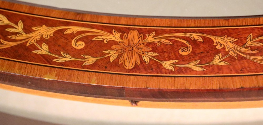 An Edwards & Roberts Victorian Mahogany Inlaid Oval Bijouterie Table View II