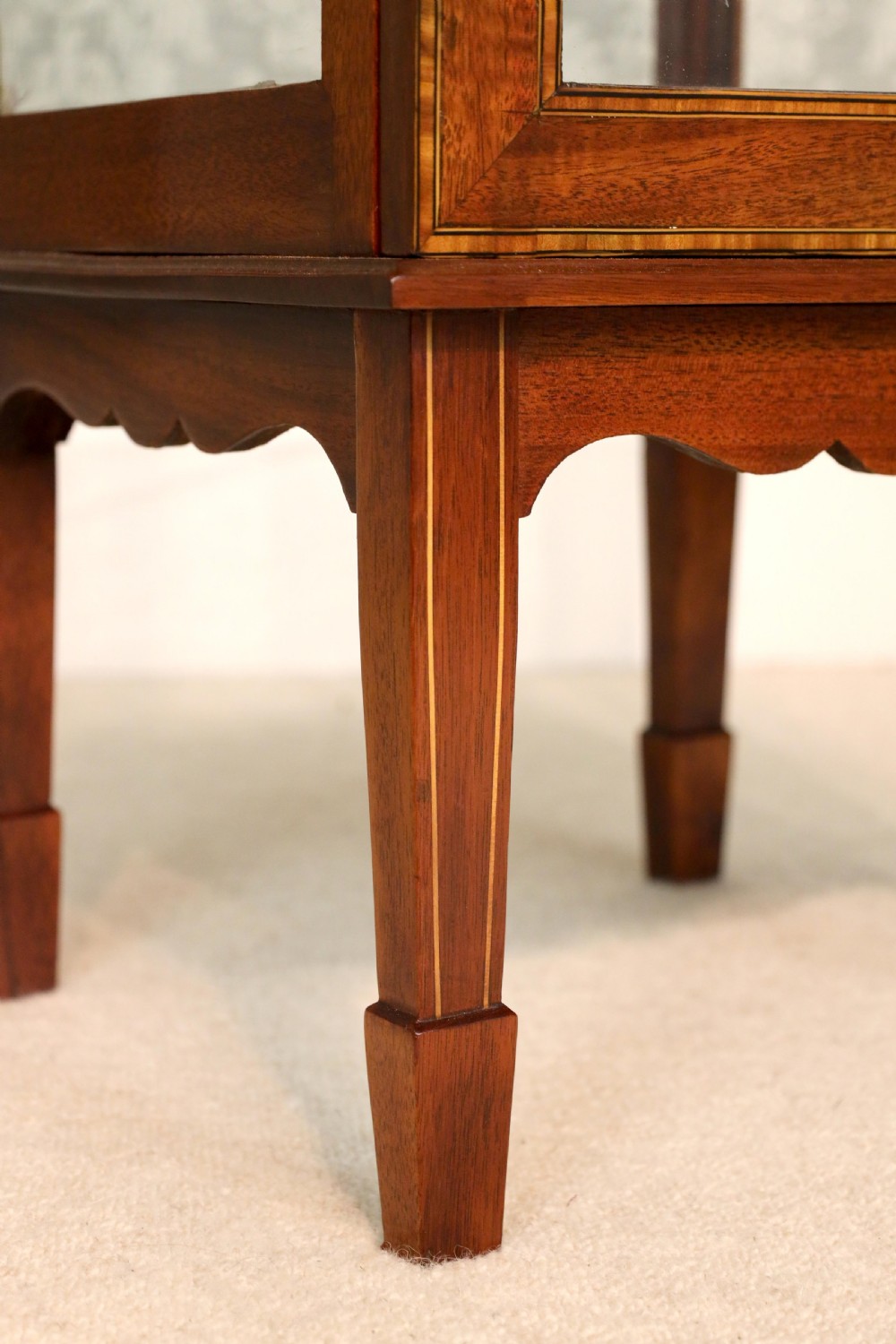 A Quality Edwardian Mahogany Inlaid Center Display Cabinet View III