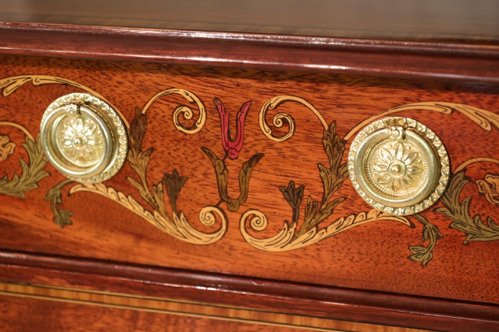 A Quality Edwardian Mahogany Inlaid Center Display Cabinet View VI