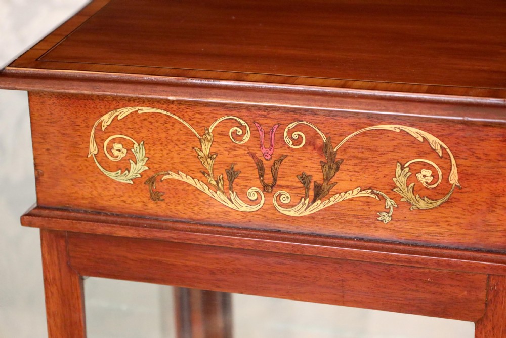 A Quality Edwardian Mahogany Inlaid Center Display Cabinet View VII
