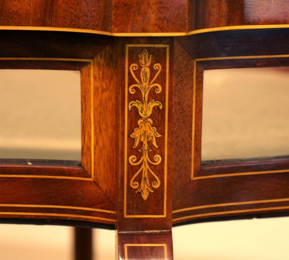 A Fine Quality Late Victorian Mahogany Inlaid Shaped Bijout View II