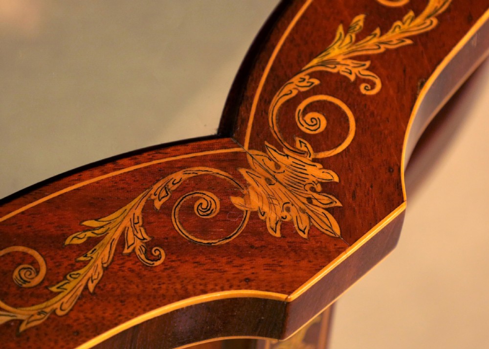 A Fine Quality Late Victorian Mahogany Inlaid Shaped Bijout View III