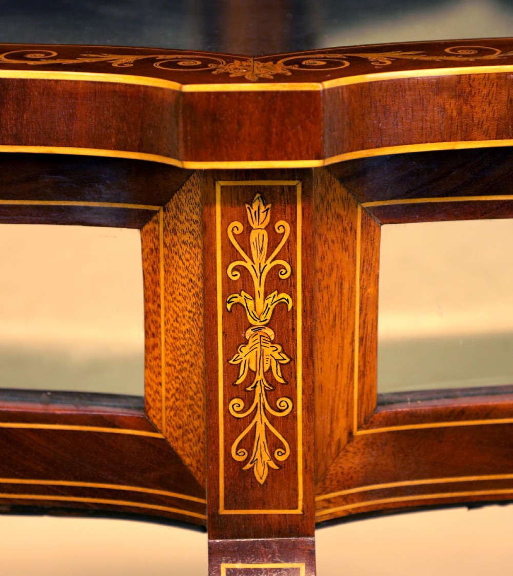 A Fine Quality Late Victorian Mahogany Inlaid Shaped Bijout View IV