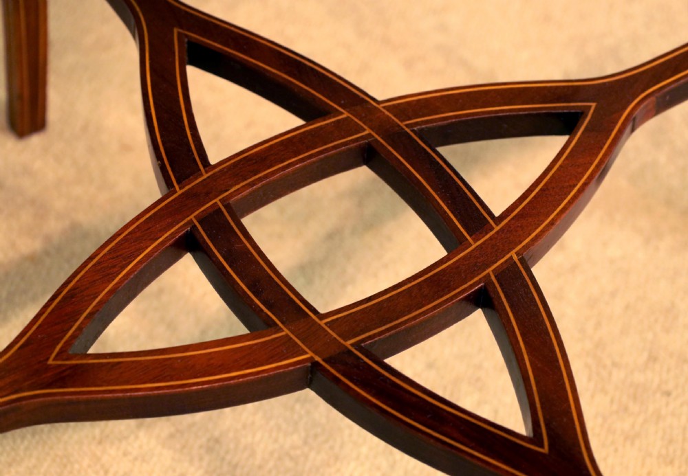 A Fine Quality Late Victorian Mahogany Inlaid Shaped Bijout View V