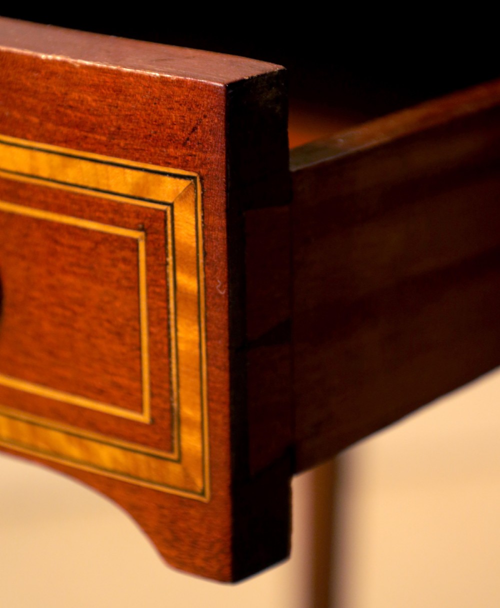 A Quality Pair of Victorian Mahogany Inlaid Drop Leaf Side Tables View IV
