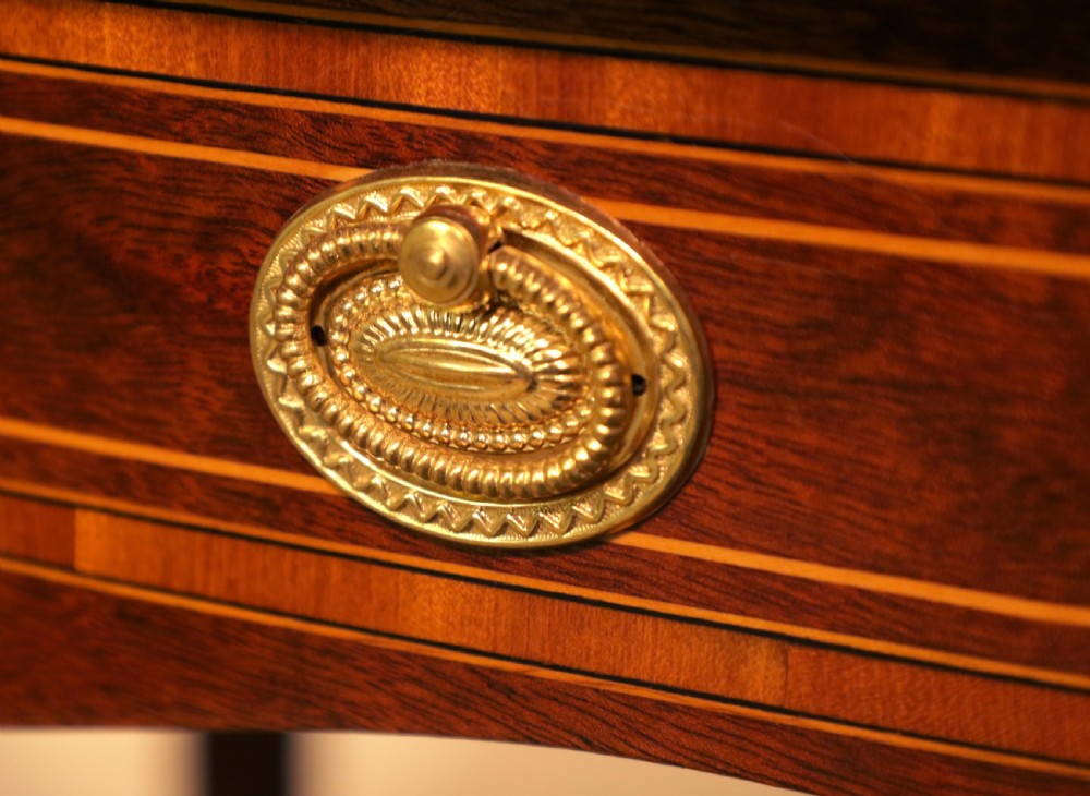 A Quality Pair of Victorian Mahogany Inlaid Drop Leaf Side Tables View V