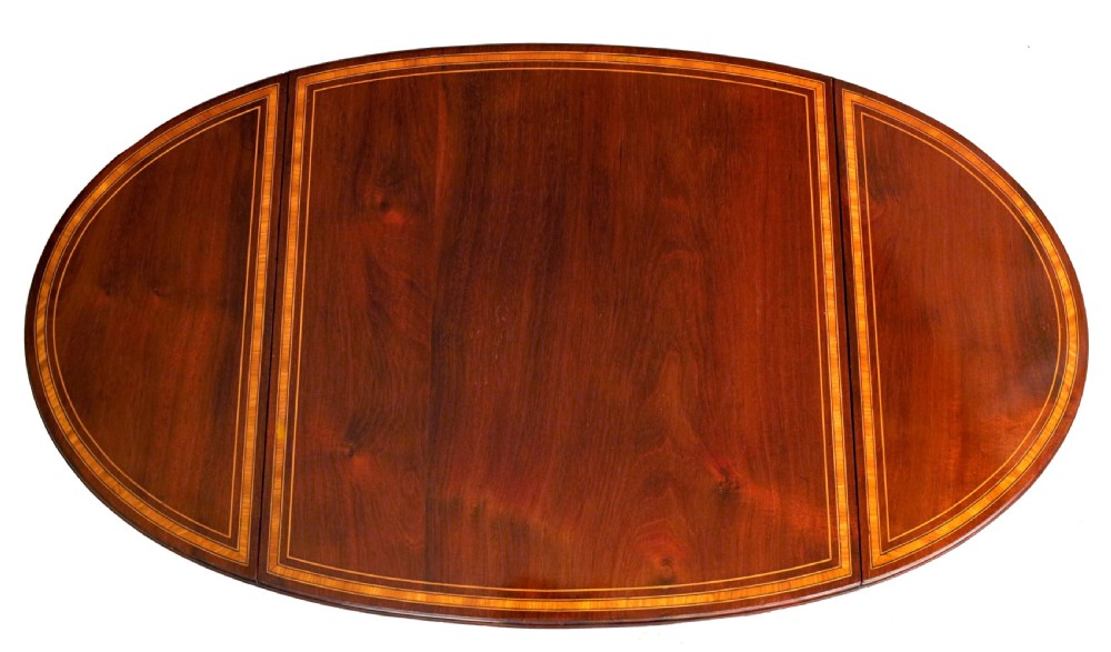 A Quality Pair of Victorian Mahogany Inlaid Drop Leaf Side Tables View VI