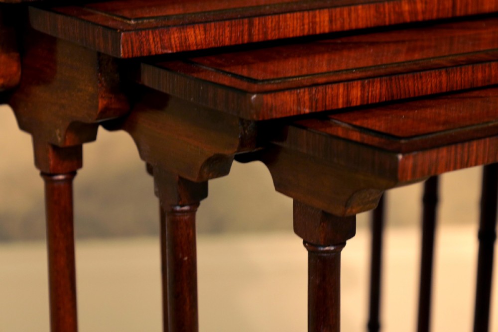 A Quality Late Victorian Mahogany Inlaid Quarteto Tables View IV