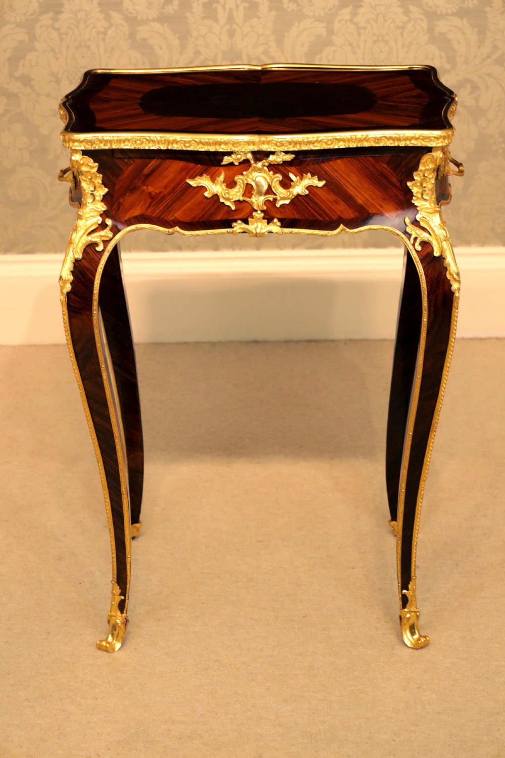 An Exceptional Quality Late 19th Century Rosewood Small Writing Table View II