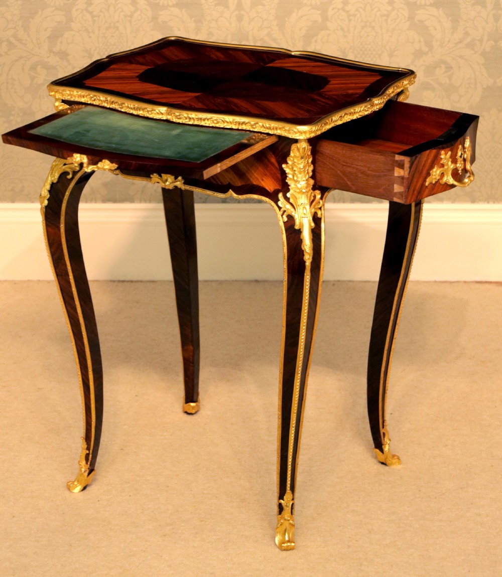 An Exceptional Quality Late 19th Century Rosewood Small Writing Table View III