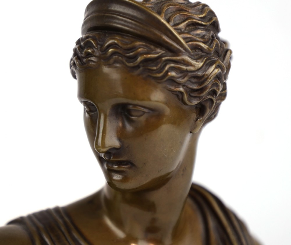 A Pair of 19thC Italian Grand Tour Bronze Busts of Apollo & Diana View III