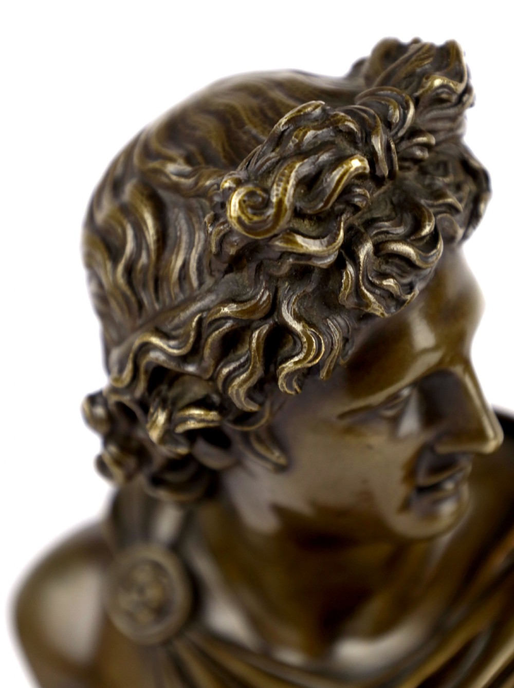 A Pair of 19thC Italian Grand Tour Bronze Busts of Apollo & Diana View IV