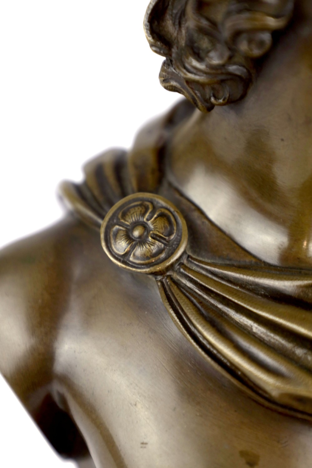 A Pair of 19thC Italian Grand Tour Bronze Busts of Apollo & Diana View V