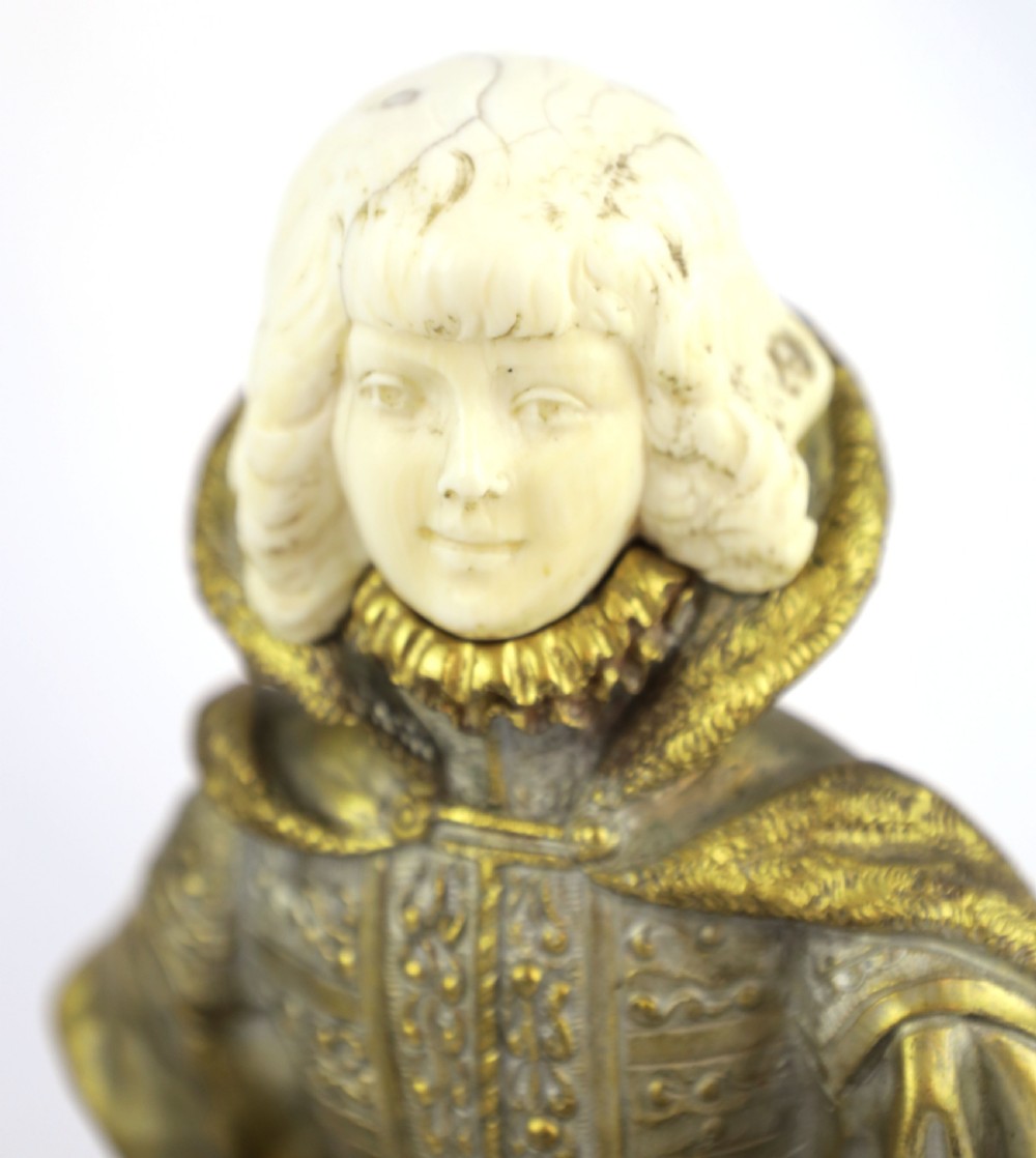 Rene-paul Marquet (1875-1939) French Gilt Bronze Figure View II