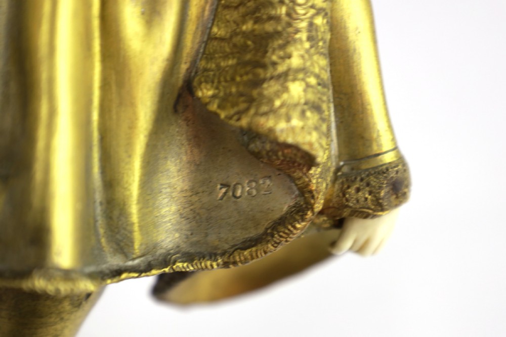 Rene-paul Marquet (1875-1939) French Gilt Bronze Figure View VI