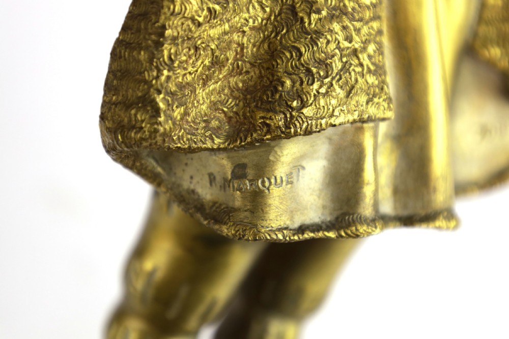 Rene-paul Marquet (1875-1939) French Gilt Bronze Figure View VII