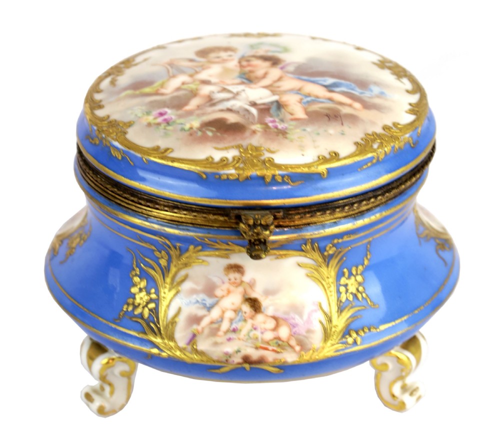 A Mid 18th Century Sevres Mounted Pale Blue Table Casket