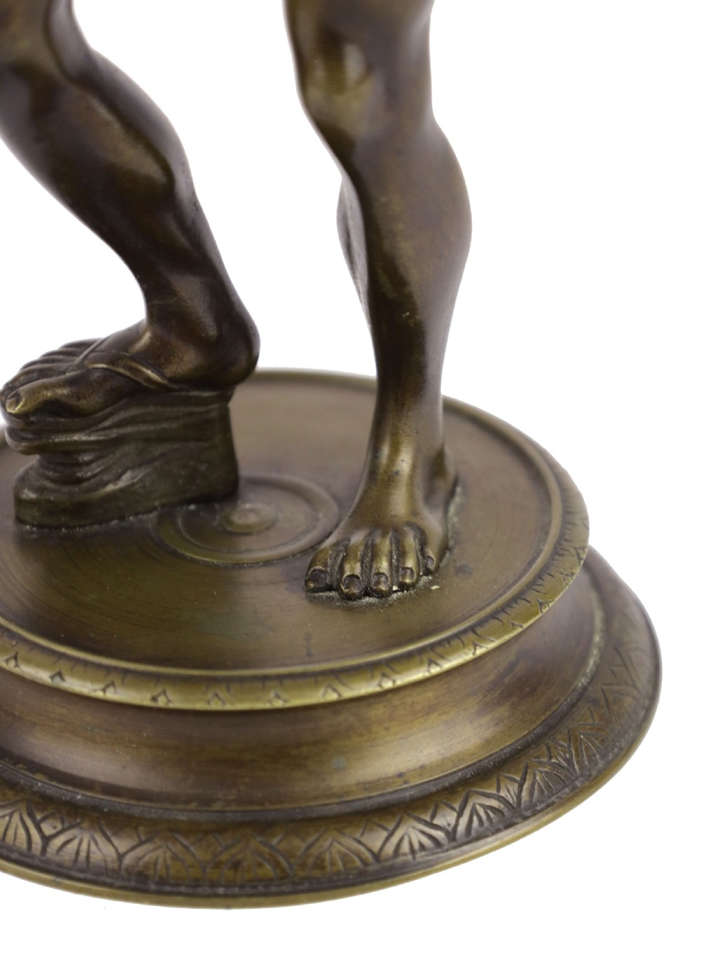 A 19th Century Grand Tour Bronze Of A Dancing Faun Holding Cymbals View III