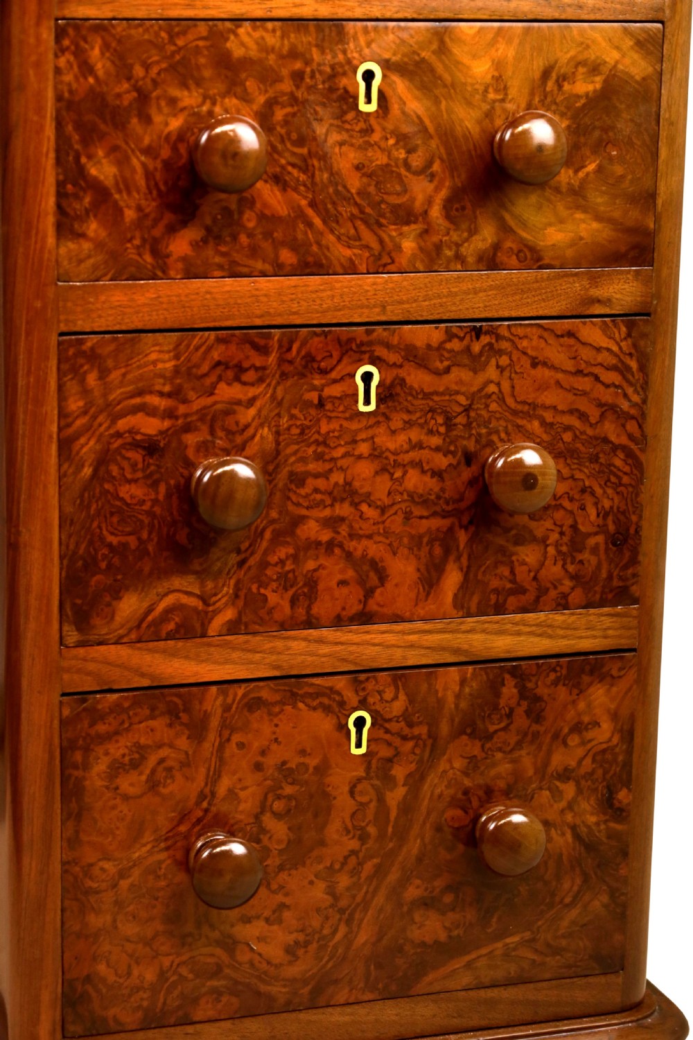 A Fine Victorian Burr Walnut and Mahogany Partners Desk View III