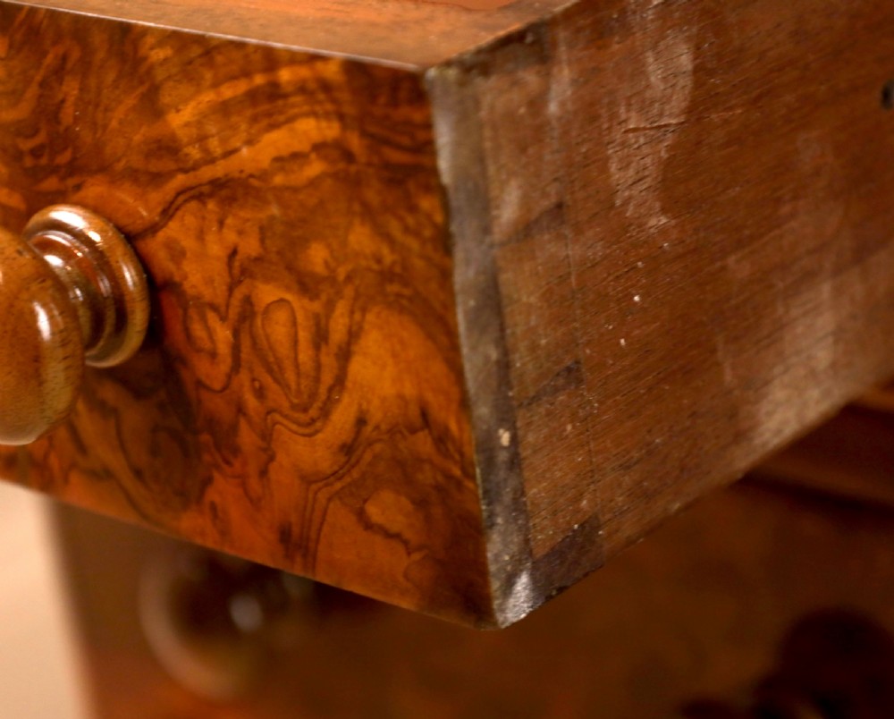 A Fine Victorian Burr Walnut and Mahogany Partners Desk View VII