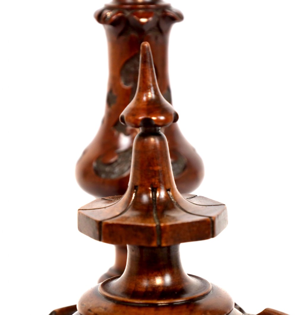 A Victorian Walnut Circular Work Table in the Manner of Gillows View X
