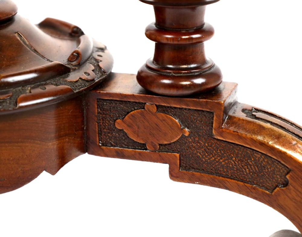 A Victorian Walnut Circular Work Table in the Manner of Gillows View XIV