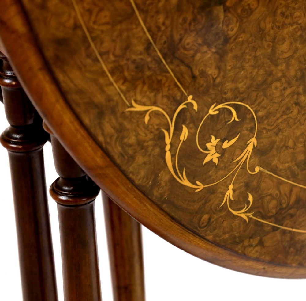 A Fine Quality Victorian Burr Walnut Inlaid Baby Sutherland Table View IV