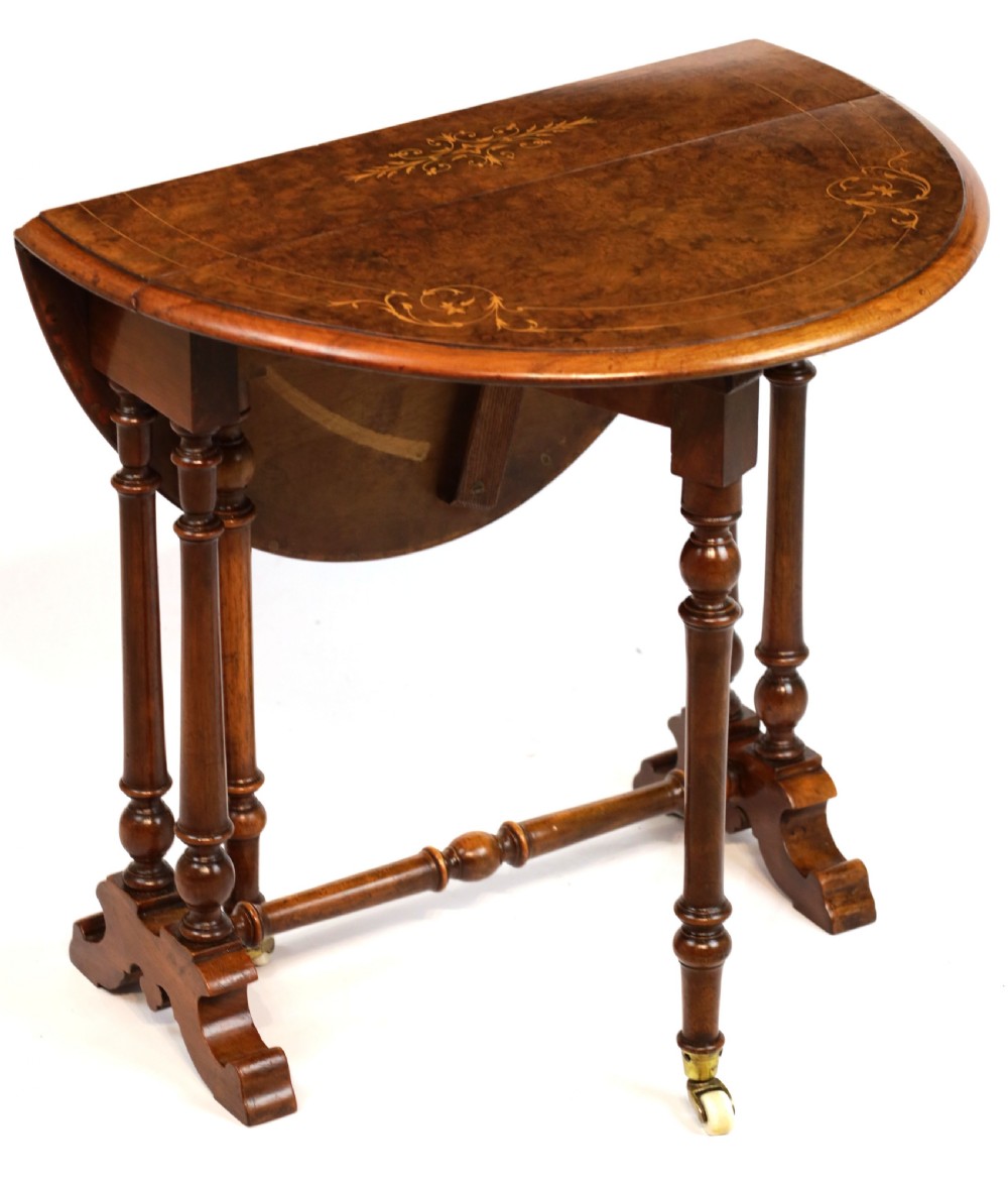 A Fine Quality Victorian Burr Walnut Inlaid Baby Sutherland Table View II