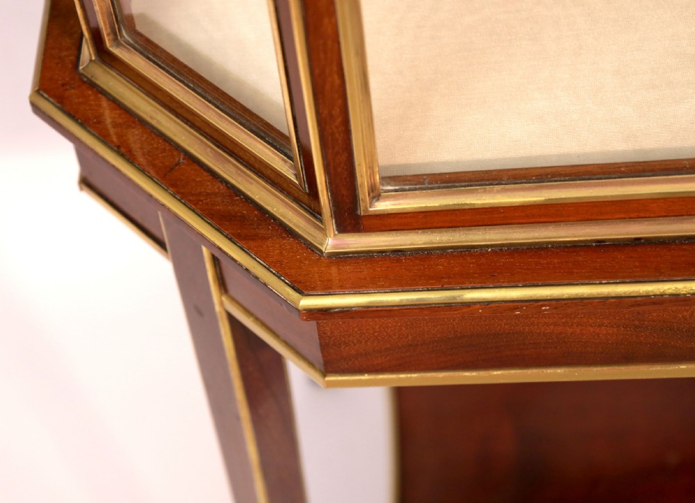 A Quality Victorian Mahogany Brass Bound Tiered Canted Display Cabinet View III