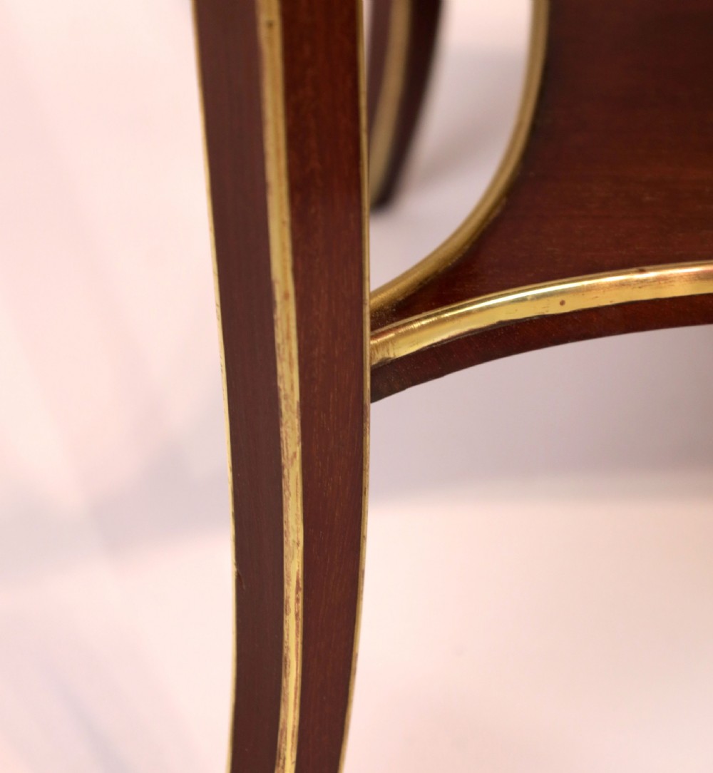 A Quality Victorian Mahogany Brass Bound Tiered Canted Display Cabinet View IV