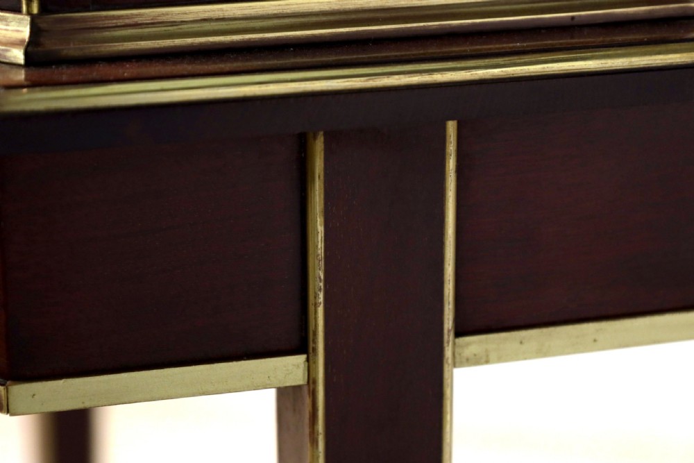 A Quality Victorian Mahogany Brass Bound Tiered Canted Display Cabinet View VII