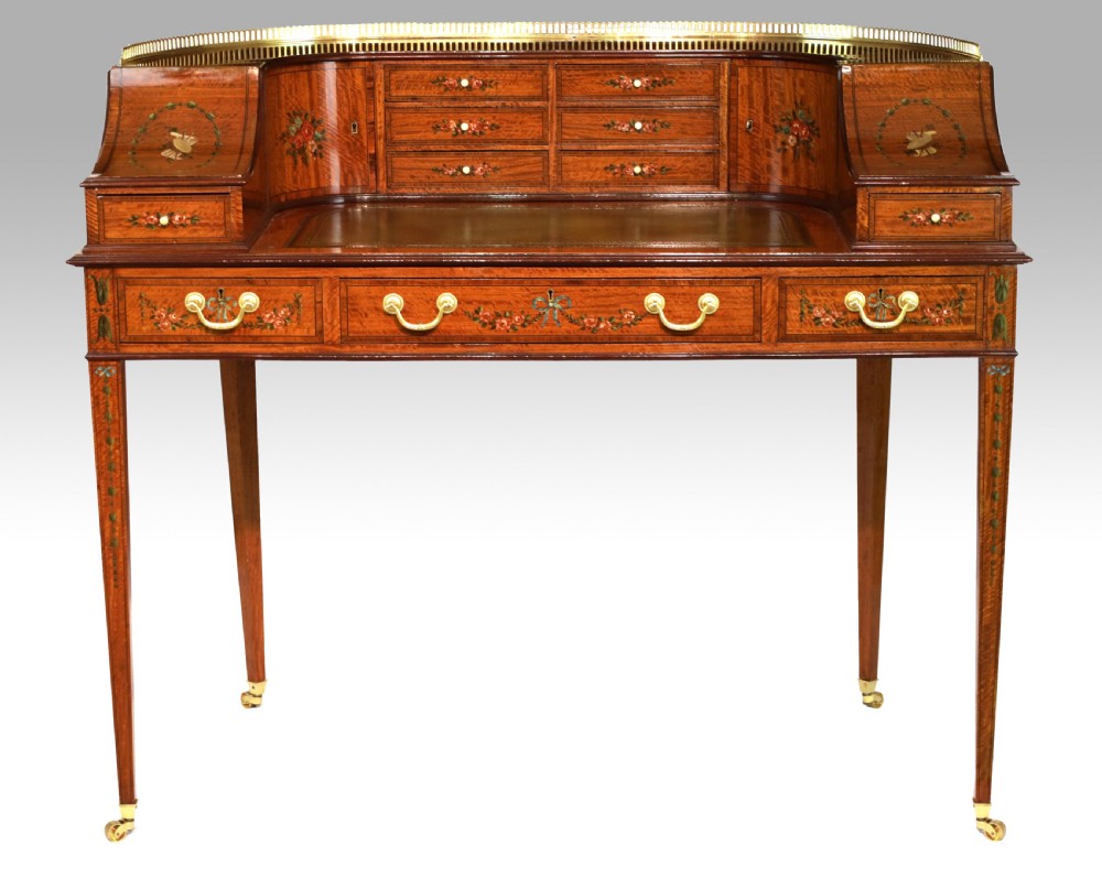 An Fine Late Victorian Mahogany Inlaid Carleton House Style Desk