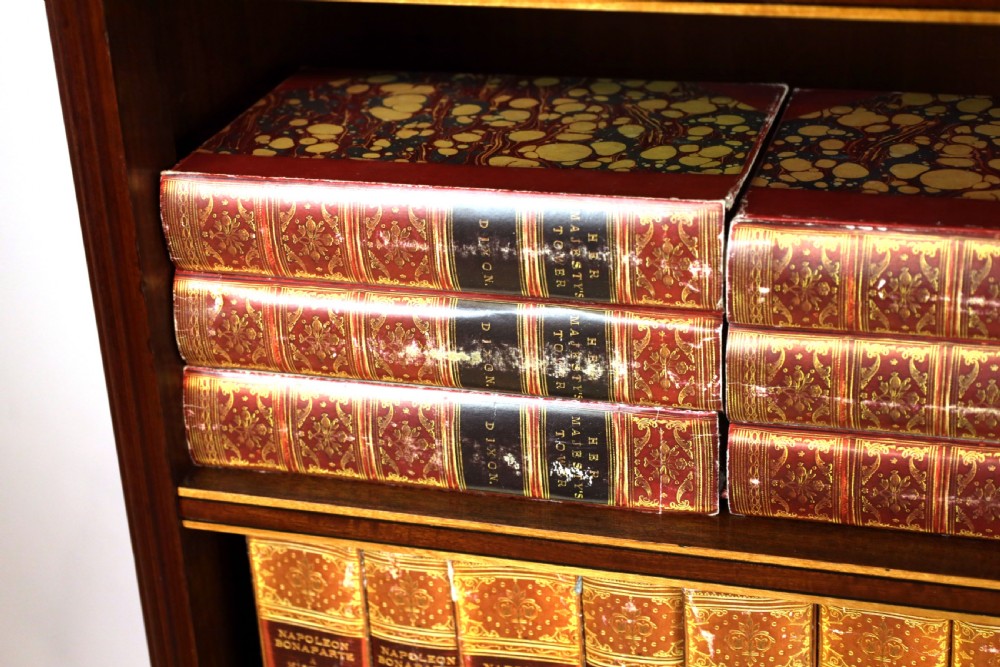 An Exhibition Quality Pair of Mahogany Inlaid Standing Bookcases View III