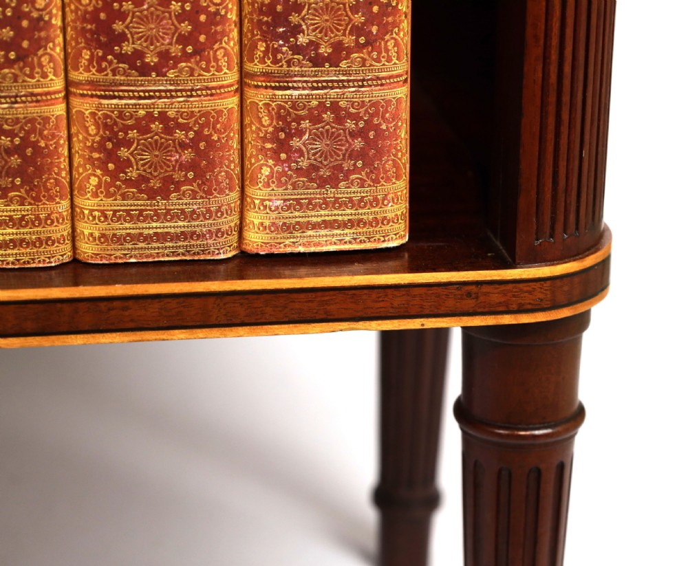 An Exhibition Quality Pair of Mahogany Inlaid Standing Bookcases View VI