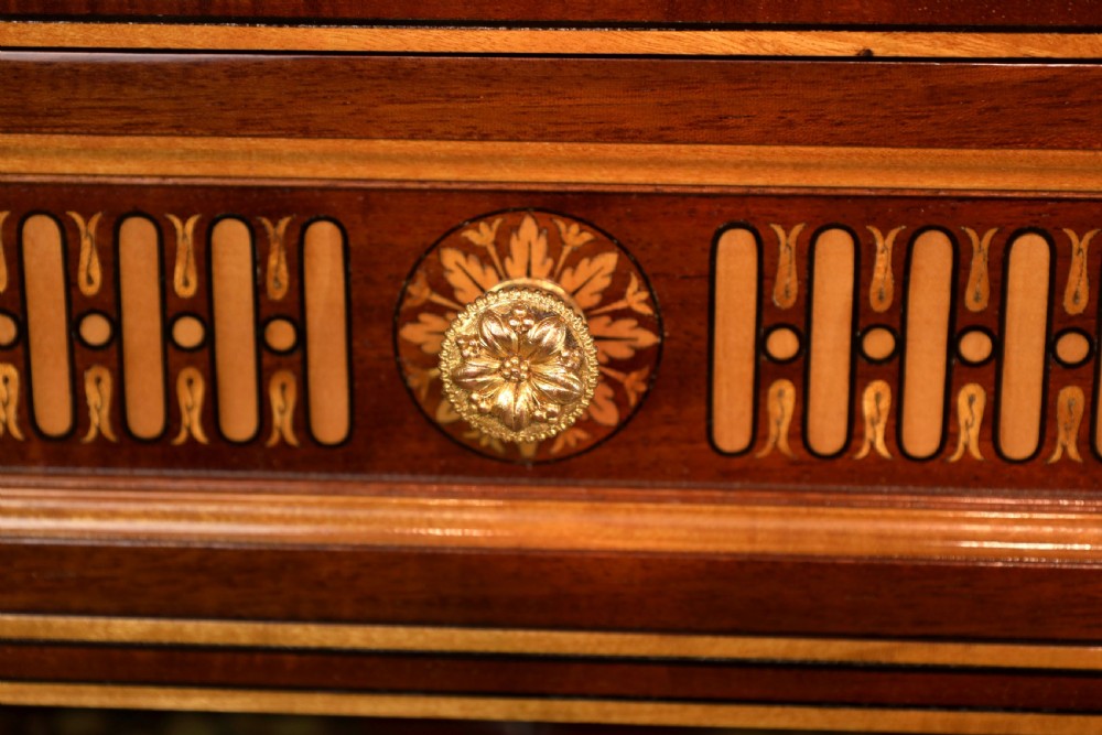An Exhibition Quality Pair of Mahogany Inlaid Standing Bookcases View VIII