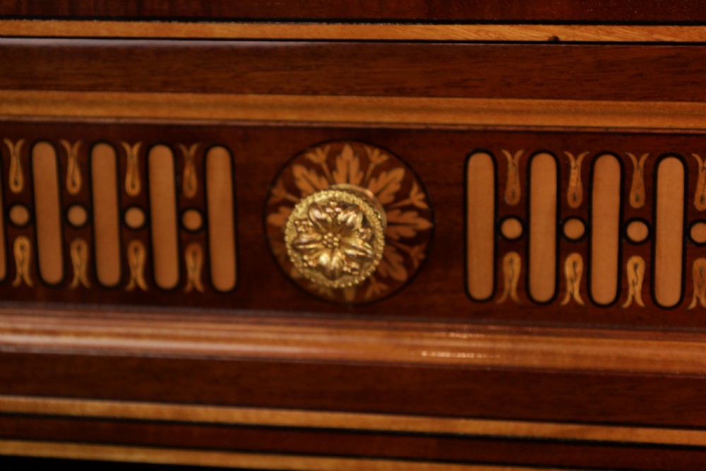 An Exhibition Quality Pair of Mahogany Inlaid Standing Bookcases View IX