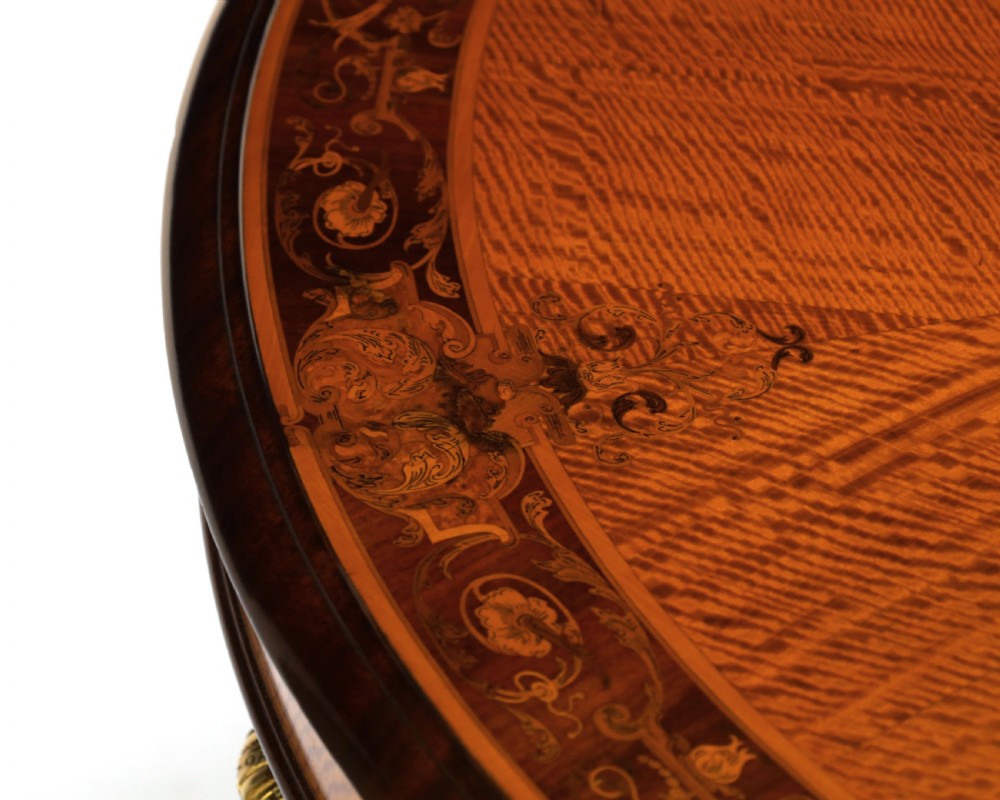 An Exhibition Quality Inlaid Satinwood Collinson & Lock Centre Table View VIII