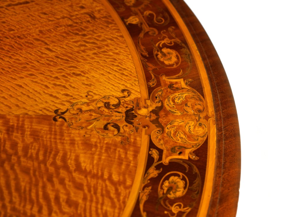 An Exhibition Quality Inlaid Satinwood Collinson & Lock Centre Table View IX