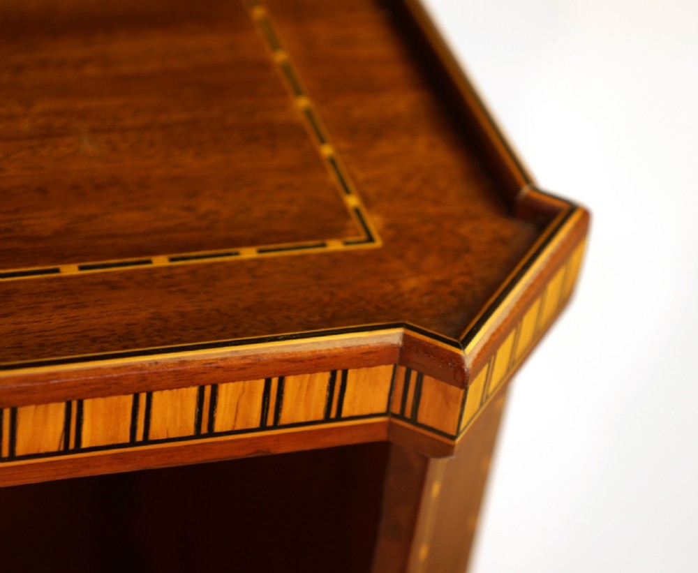 A Victorian Fine Quality Mahogany Inlaid Standing Open Bookcase View III