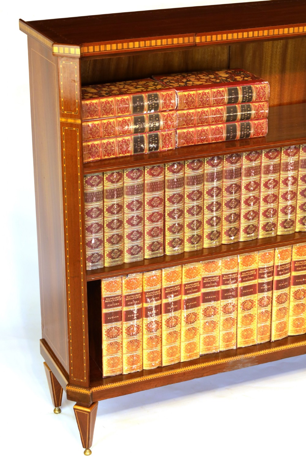 A Victorian Fine Quality Mahogany Inlaid Standing Open Bookcase View VI