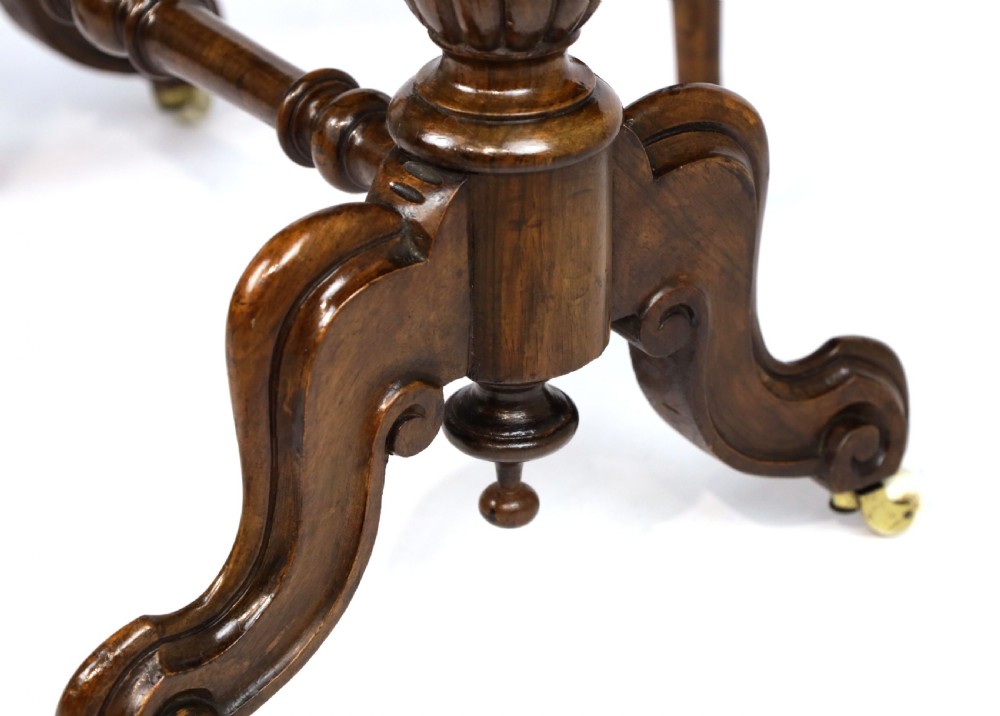 An Exquisite Victorian Burr Walnut Cabriole Leg Baby Sutherland Table View VI