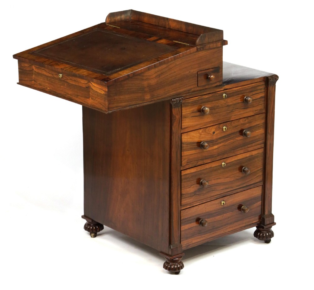 A Fine William IV Rosewood Daveport View VI