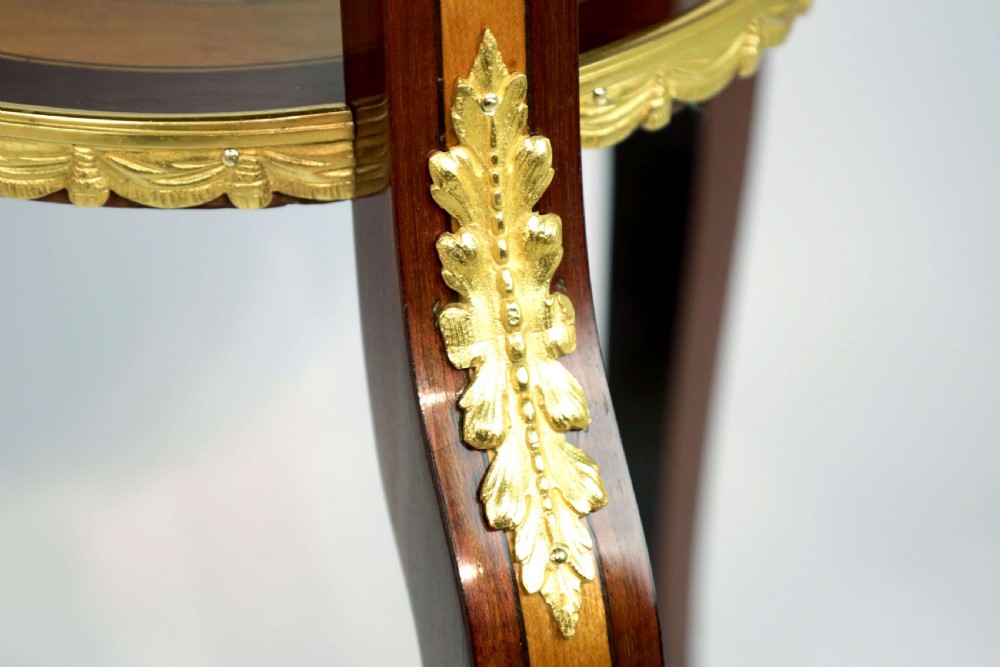 Edwards & Roberts Quality Pair of Inlaid and Ormolu Mounted Tables View IV