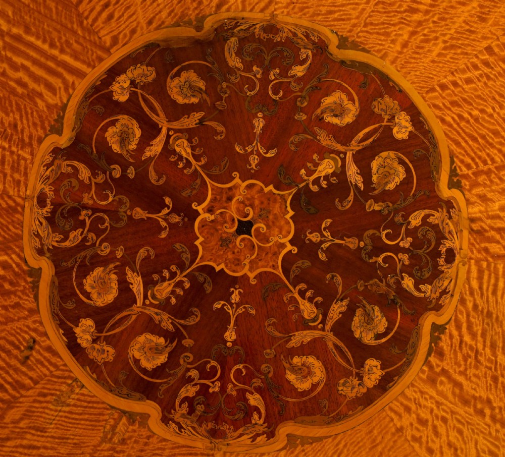 An Exhibition Quality Inlaid Satinwood Collinson & Lock Centre Table View III