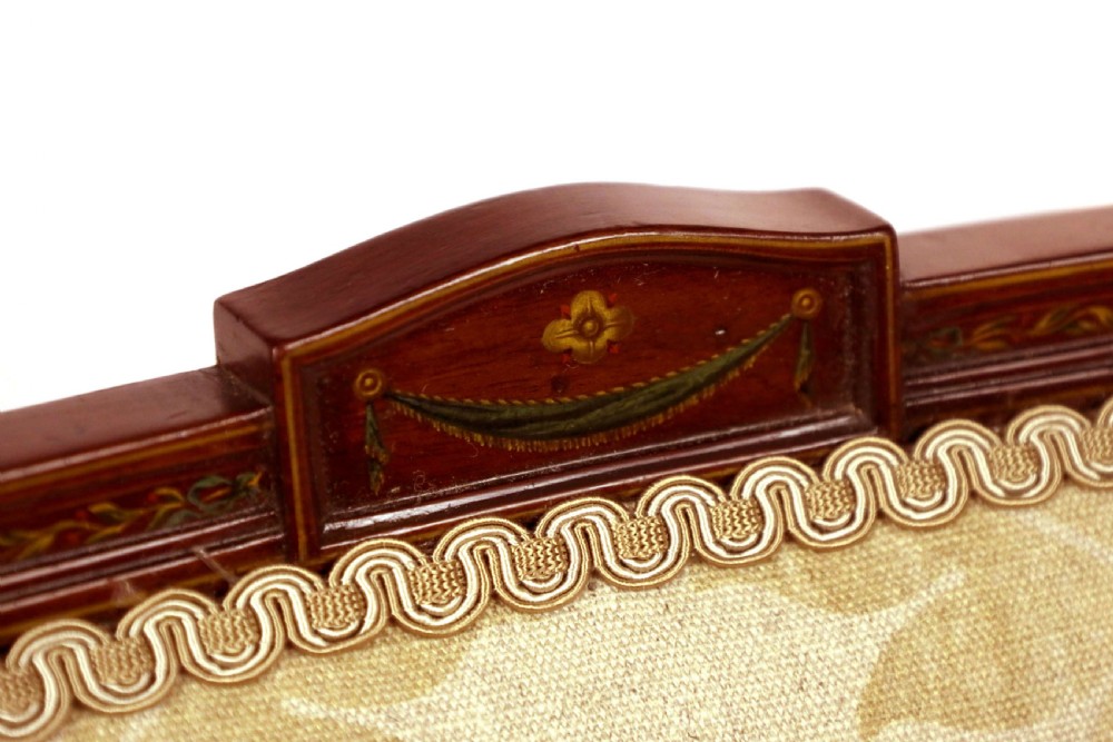 A Excellent Quality Sheraton Revival Painted and Carved Upholstered Mahogany Armchair View VIII