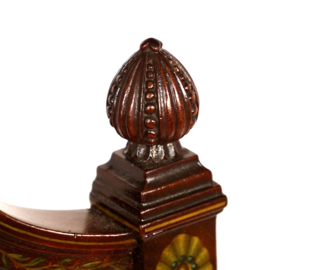 A Excellent Quality Sheraton Revival Painted and Carved Upholstered Mahogany Armchair View IX