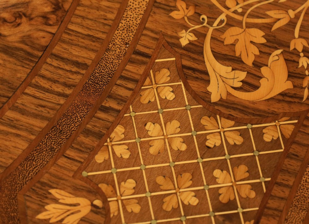 An Exhibition Quality Victorian Inlaid Marquetry Tilt Top Centre Table View II